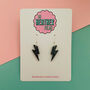 Black Lightning Bolt Earrings Small And Large, thumbnail 2 of 2