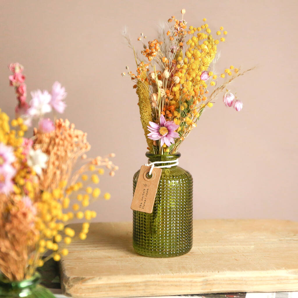 Spring Meadow Dried Flower Posy With Vase, 1 of 6