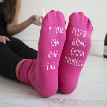Hidden Message Please Bring Wine Personalised Socks, 3 of 4