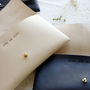 'Hidden Message' Personalised Leather Clutch Bag, thumbnail 3 of 12