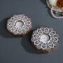 Wooden Flower Tea Light Candle Holder, Set Of Two, thumbnail 2 of 5