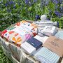 Linen Leaf Nappy Caddy New Baby Gift Hamper, thumbnail 3 of 12