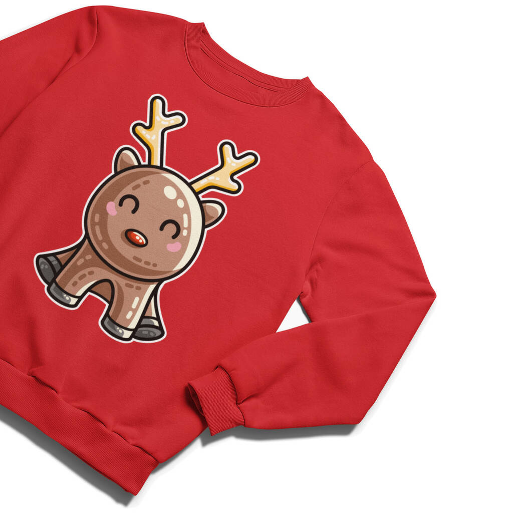 Cute Reindeer Christmas Sweatshirt By Flaming Imp | notonthehighstreet.com