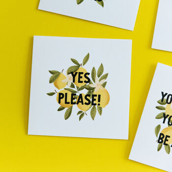 'Yes Please!' Lemon Congratulations Card, 2 of 4