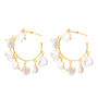 Pearl And Gold Plated Silver Hoop Earrings, thumbnail 3 of 3
