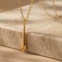 Droplet Pendant 18k Gold Plated Long Necklace, thumbnail 2 of 3