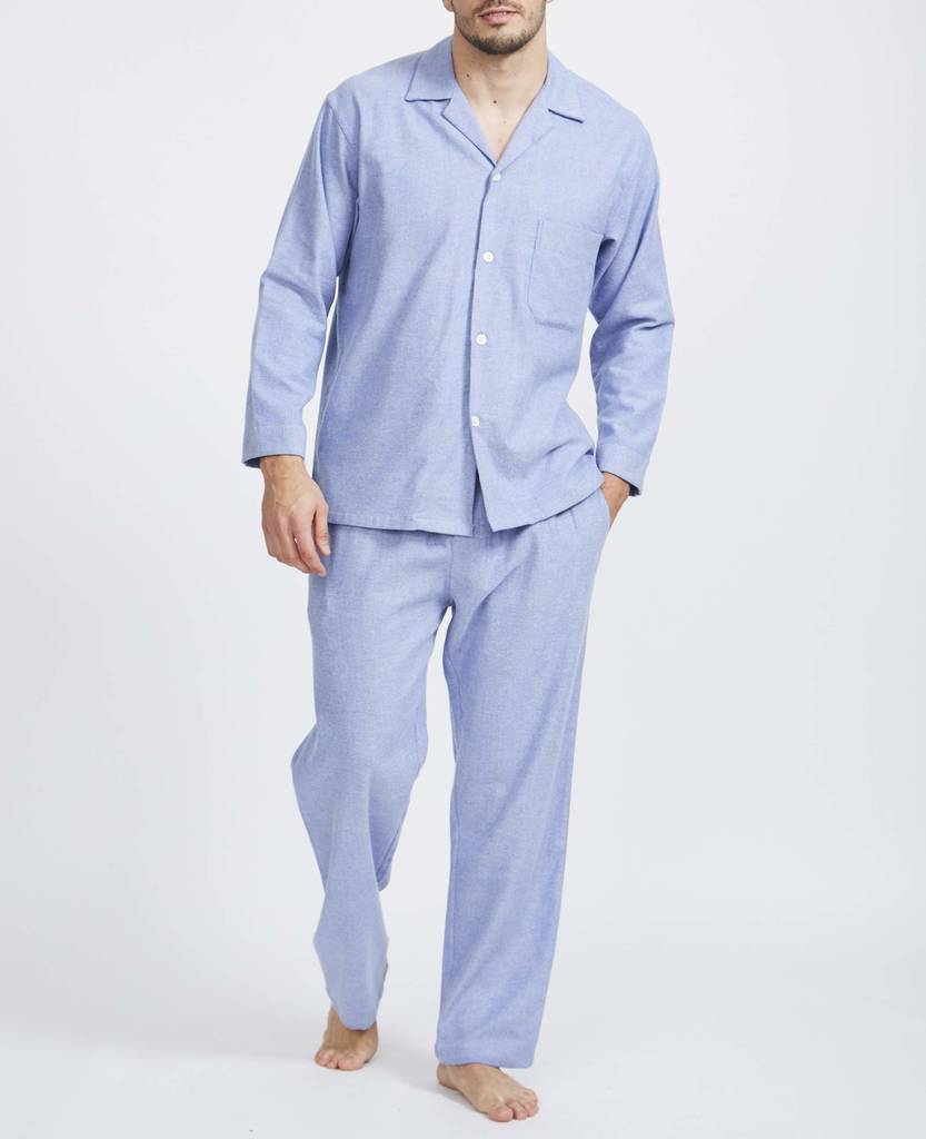 Men's Pyjamas Staffordshire Blue Flannel By BRITISH BOXERS