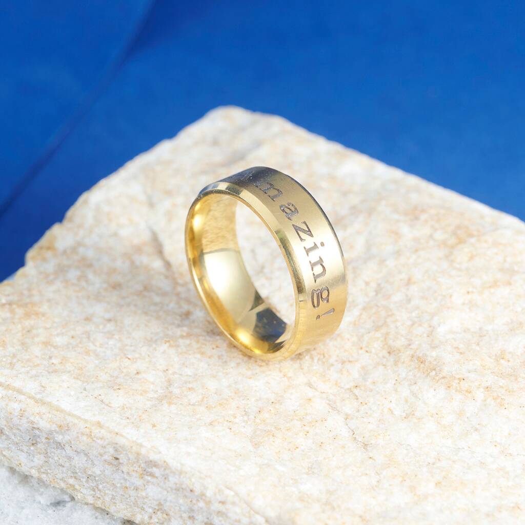Gold 8 Mm Personalised Band Ring, 1 of 11
