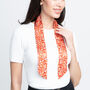 Ditsy Red Silk Skinny Scarf, thumbnail 8 of 9