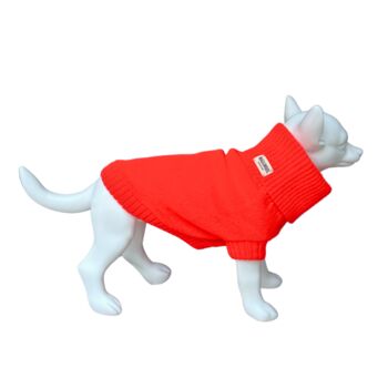 British Wool Dog Jumper And Matching Beanie In Lava Orange, 2 of 5