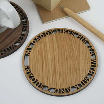 Personalised Wooden Round Tea Or Coffee Coaster, 2 of 6