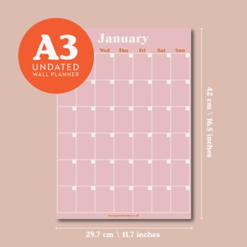 Large Monthly Wall Planner | 12 X A3 Sheets, 7 of 7