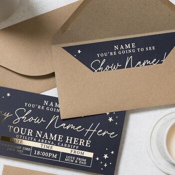 Personalised Ticket Concert Reveal Gift Voucher, 7 of 9