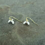 Open Snowdrop January Birth Flower Earrings Gold Finish, thumbnail 1 of 3