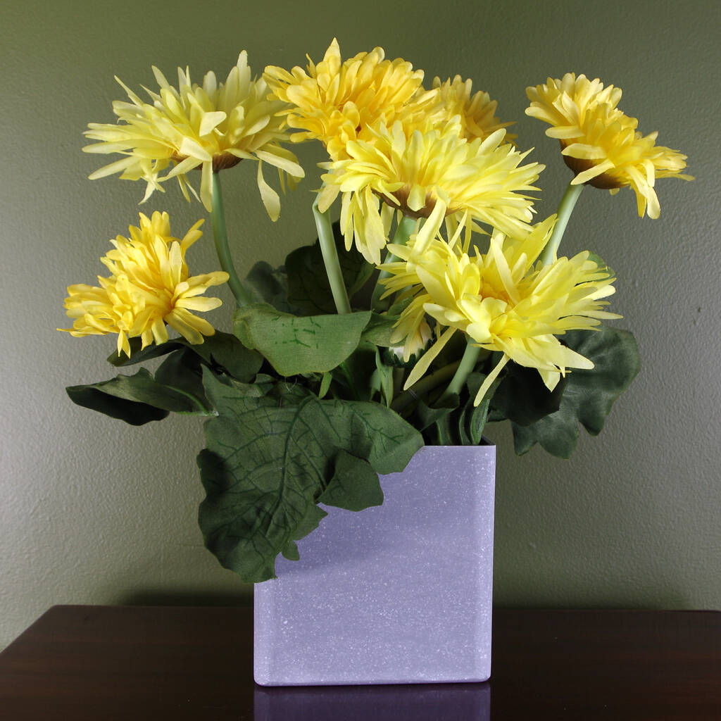 Artificial Potted Daisy Flowering Plant Yellow By Leaf Design UK