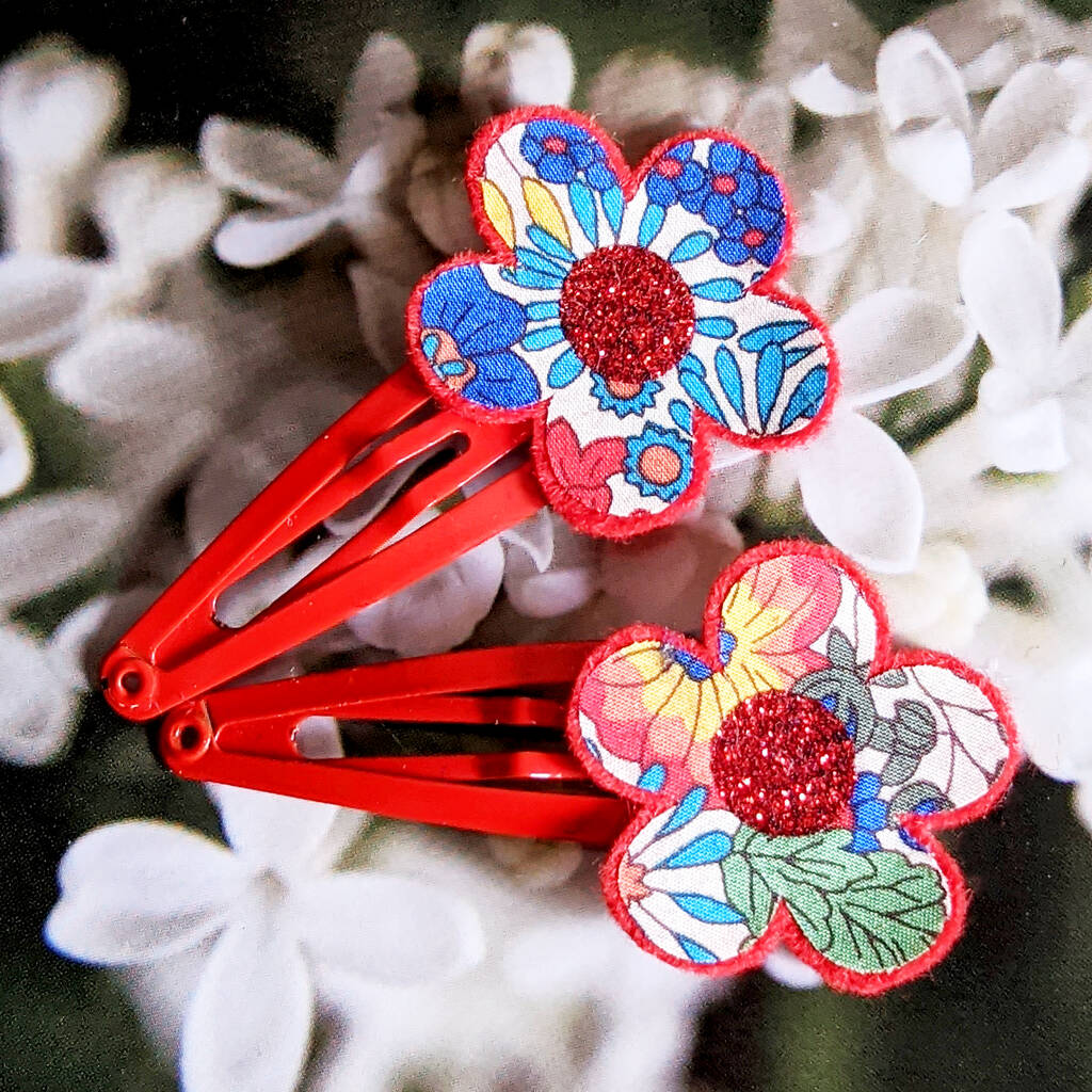 Liberty Print Fabric Hair Clips Gift For Girl, 1 of 7