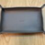 Personalised Rectangle Grey Leather Valet Coin Tray, thumbnail 11 of 12