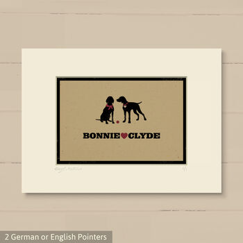 Personalised Pointer Print For One Or Two Dogs, 9 of 10