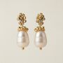 Gold Baroque Pearl Earrings Lyra, thumbnail 2 of 7