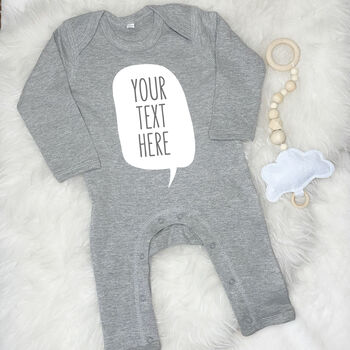 Speech Bubble Personalised Baby Rompersuit, 2 of 6