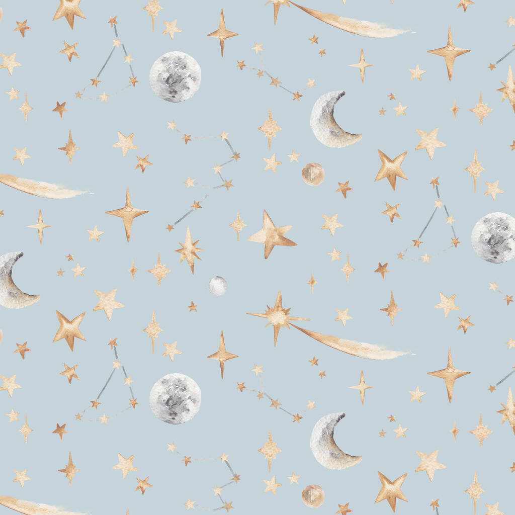Starry Night Children's Wallpaper By Katie Hipwell Design |  