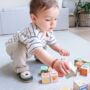 Dotty Fish Cream Bear Soft Leather Baby Shoes With Barefoot Soles, thumbnail 2 of 8
