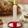 Scandinavian Red Enamel Candle Holder, thumbnail 1 of 7