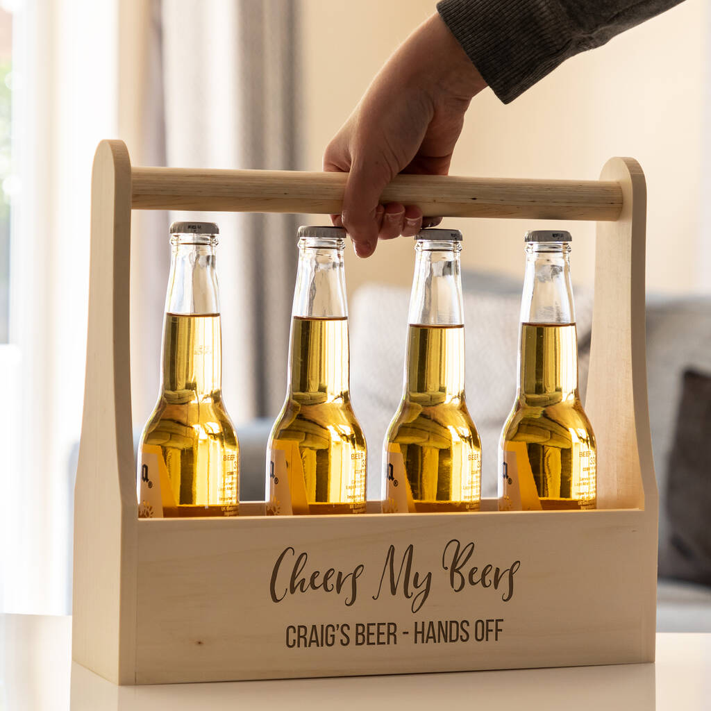 Personalised Beer Holder Cheers My Beers By Mirrorin