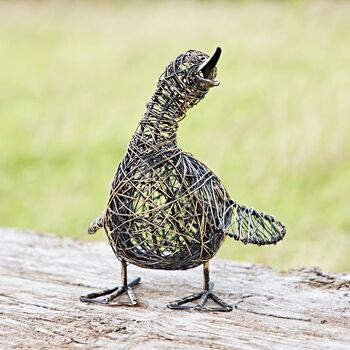 Janhvi The Small Quacking Duck Wire Garden Ornament, 3 of 3