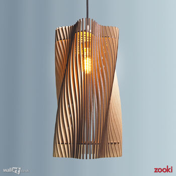 Zooki 27 'Aurvandil' Wooden Pendant Light, 2 of 10