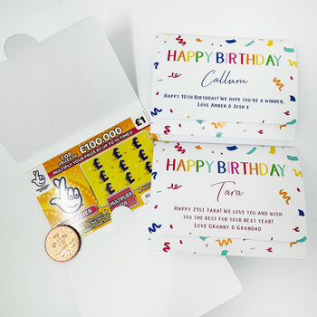 Personalised Birthday Scratch Card Holder, 4 of 4