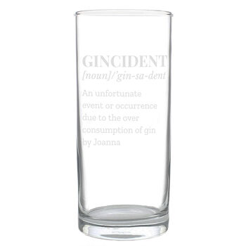 Personalised Gincident Hi Ball Glass, 2 of 6