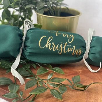 Personalised Reusable Green Christmas Crackers, 3 of 5