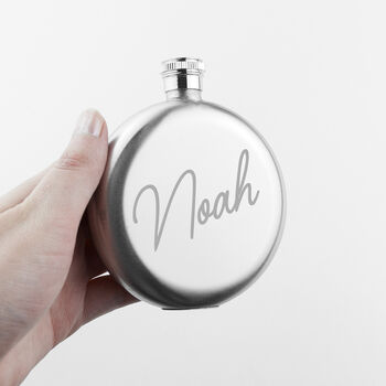 Personalised Round Hip Flask, 4 of 6