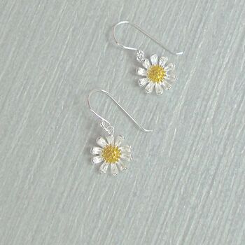 Sterling Silver Daisy Earrings, 2 of 5