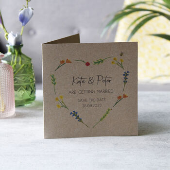 Save The Date Wildflower Seed Heart Card, 4 of 5