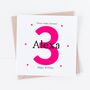 Personalised Girls Age Number Birthday Card, thumbnail 1 of 3