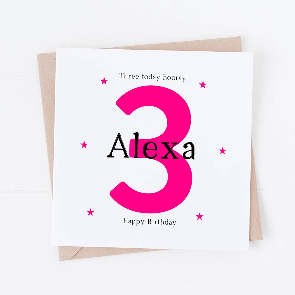 Personalised Girls Age Number Birthday Card, 1 of 3