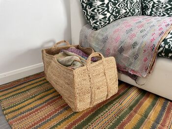 Extra Large Natural Jute Storage Basket, 3 of 6