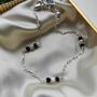 Sterling Silver Black Bead Payal Anklet, thumbnail 2 of 5