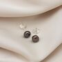 Black Pearl Earrings Mae Button Studs, thumbnail 1 of 2