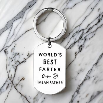 Best Farter Funny Fathers Day Keyring Gift, 5 of 5