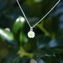 White Daisy April Birth Flower Necklace Petite, thumbnail 1 of 4