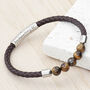 Personalised Men's Woven Tiger's Eye Bracelet, thumbnail 1 of 7