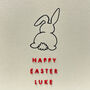 Easter Bunny Hand Embroidered Card, thumbnail 2 of 3