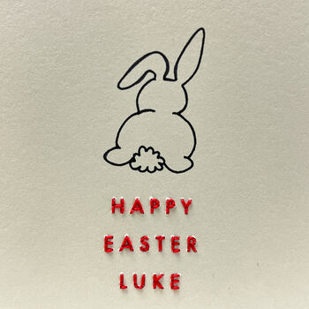 Easter Bunny Hand Embroidered Card, 2 of 3