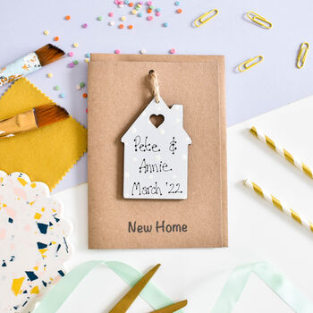 Personalised New Home Wooden House Keepsake Card, 2 of 2