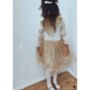 Champagne Gold Sparkly Long Sleeve Velvet Tutu Dress, thumbnail 3 of 11