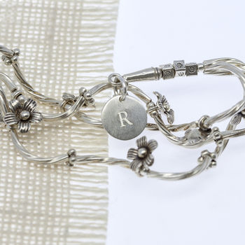 A Personalised Fine Silver 'Forget Me Knot' Bracelet, 6 of 6
