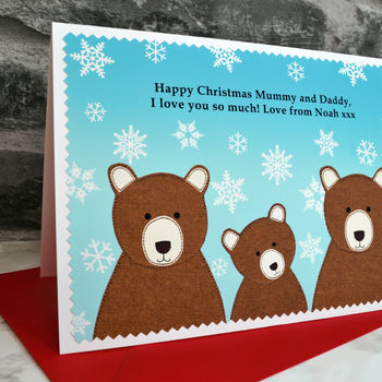 'Bear Family' Christmas Card For Grandparents / Parents, 2 of 3
